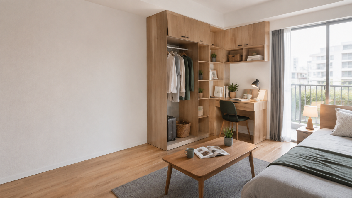 賃貸住宅の収納家具導入イメージ